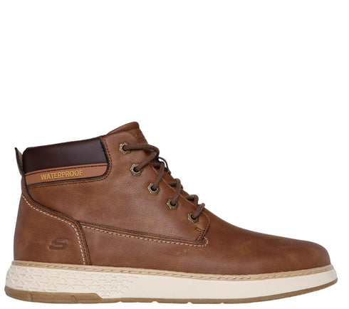 Ghete sport, barbati, SKECHERS GARLAN - DENO, 205235-BRN maro, piele ecologica